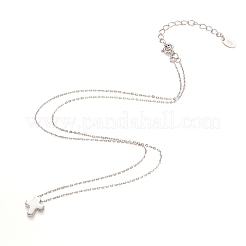 Антикоррозийное родиевое покрытие 925 стерлингового серебра кулон ожерелья NJEW-H209-01P