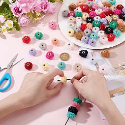 80 шт. 16-цветные плюшевые шарики-помпоны из тканевого сплава DIY-GA0008-86