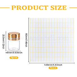 5 шт. стеклянные трубки для хранения бусин AJEW-LP0001-89