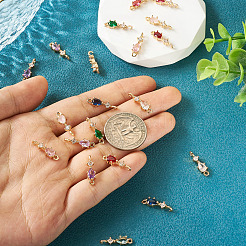 20 шт. 10 цвета латунные подвески с микропаве и кубическим цирконием&nbsp;KK-TA0001-80