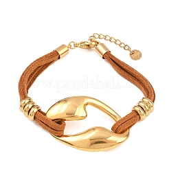 Браслеты из бархатного шнура и подвесок из нержавеющей стали 304&nbsp;BJEW-H638-04G