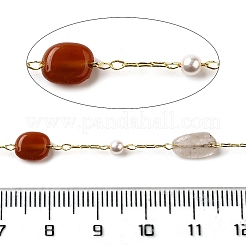 Цепочки из бисера из натурального рутилового кварца ручной работы CHC-F020-04G-07