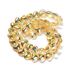 Стеклянные бусины с гальваническим покрытием &nbsp;EGLA-B008-01A-HP02