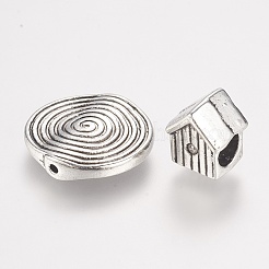 Сплавочные овальные бусины тибетского стиля  PALLOY-XCP0005-02AS