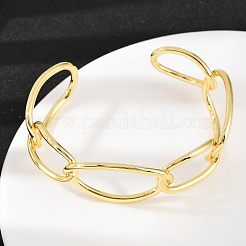 Латунь манжеты браслеты для женщин BJEW-C112-10G