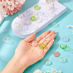 28шт 7 цвета прозрачные акриловые колпачки для бусин&nbsp;OACR-TA0004-02