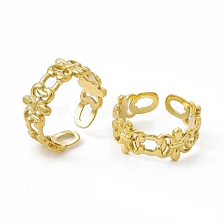 Ионное покрытие(ip) 304 нержавеющая сталь манжета кольцо для женщин RJEW-C060-20G