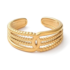 Ионное покрытие (ip) полые многорядные открытые манжетные кольца из нержавеющей стали 304&nbsp;RJEW-D006-02G