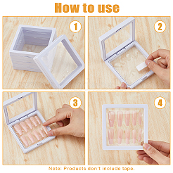 Квадратные пластиковые коробки для презентаций ювелирных изделий CON-WH0097-04