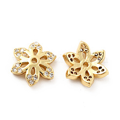 Колпачки для бусин из прозрачного кубического циркония из латуни KK-G425-04G