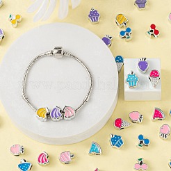 80шт 8 стиля еды серии уф покрытие акриловые европейские бусины OACR-LS0001-08