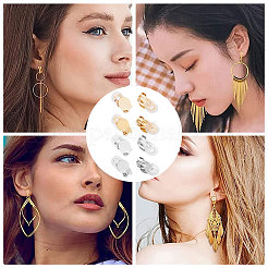 24 шт. 4 стиля плоских круглых клипс из нержавеющей стали 304&nbsp;STAS-BBC0002-60