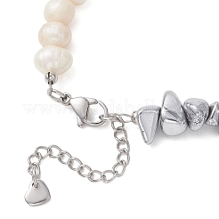 Браслеты с подвесками в виде сердца из нержавеющей стали 304&nbsp;BJEW-JB13361-01