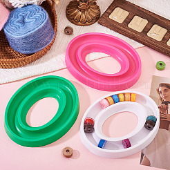 3 шт. 3-цветный пластиковый овальный держатель шпули AJEW-TA0002-38