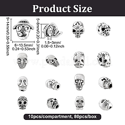 Сплавочные овальные бусины тибетского стиля  TIBE-PH0004-05