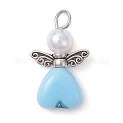 Подвески-ангелы из искусственного жемчуга из акрила и АБС-пластика PALLOY-JF04466-02