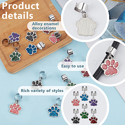 12 шт. 6-цветный эмалированный стетоскоп с отпечатком лапы HJEW-OC00055