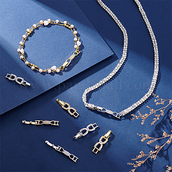 8 шт. 2 стиля застежки для часового ремешка из латуни с прозрачным кубическим цирконием ZIRC-PH0001-47