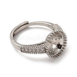 Круглые латунные микропаве прозрачные кубические цирконии регулируемые настройки колец KK-D378-35P