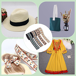 8 ярд 4 стилей плоской вышивки цветком и ромбом из полиэфирных лент OCOR-WR0001-16