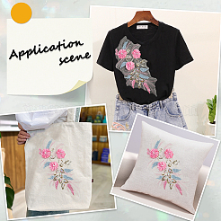 Полиэстер вышитые кружевные нашивки на ткань&nbsp;AJEW-WH20070-078