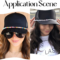 8 шт. 8 стиля акриловых бусин и алюминиевых тросовых цепей и 304 нержавеющей стали цепи для бейсбольной кепки&nbsp;HJEW-SC0002-48