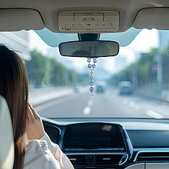 4 шт. стеклянная роза подвеска украшения&nbsp;HJEW-DR00243