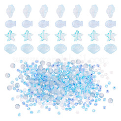 89 г прозрачных стеклянных шариков-спрей с краской 6 видов&nbsp;GLAA-TA0003-52A