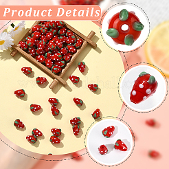 60шт ручной работы лэмпворк 3d клубничные бусины LAMP-LT0001-03