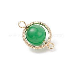 Латунные круглые подвески-соединители «кошачий глаз»&nbsp;PALLOY-JF04277