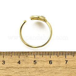 Латунные кольца-манжеты с микропаве и прозрачным цирконием для женщин RJEW-S399-12G