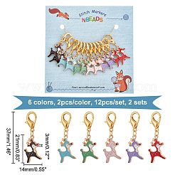 Кулон из сплава эмали с замком в виде оленя маркеры петель HJEW-AB00054