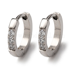 Серьги-кольца из нержавеющей стали 304 с прозрачным кубическим цирконием&nbsp;EJEW-D331-18B-P