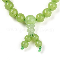 Буддийские натуральные топазы нефрит круглые бусины эластичные браслеты BJEW-R041-8mm-04-01