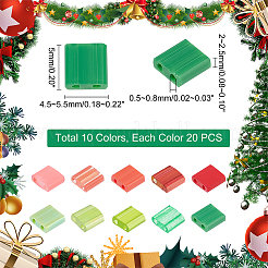 200 шт. двухцветные двухцветные полосатые бусины с тремя отверстиями SEED-PH0001-54