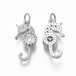 Латунные микропаве прозрачные подвески с фианитом&nbsp;KK-R133-052P-NF