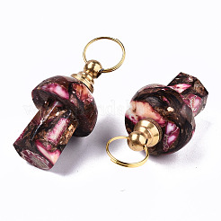 Собранные подвески из синтетического бронзита и имперской яшмы на раскрывающихся флаконах духов&nbsp;G-S366-057C