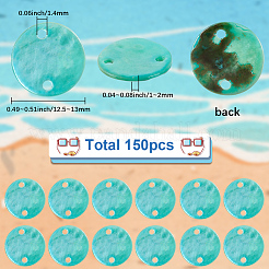 150 шт. окрашенные натуральные ракушки акойя дисковые звенья соединительные подвески&nbsp;SSHEL-SC0001-55