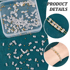 1 нить прямоугольных бусин из натурального розового кварца G-NB0005-53