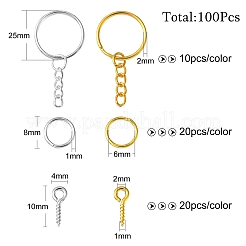 20 шт. 2 цвета железные брелоки для ключей PALLOY-CJ0002-65