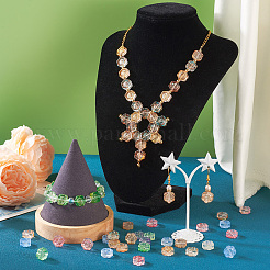 120 шт. двухцветных прозрачных гальванизированных стеклянных бусин GLAA-TA0001-31