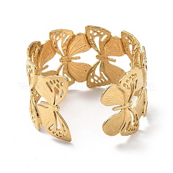 Ионное покрытие (ip) 304 нержавеющая сталь манжеты браслеты для женщин BJEW-Z078-03G