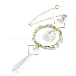 Подвесные украшения из натуральных зеленых авантюриновых чипсов&nbsp;G-Z051-01D