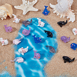 60 шт. 6 стиля морских организмов смоляные фигурки статуэтки для украшения домашнего рабочего стола&nbsp;RESI-OC0001-70