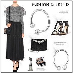 Простые кольца-манжеты из стерлингового серебра с родиевым покрытием JR95A-02