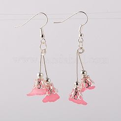 Оборванных Подвеска Серьги прозрачный цветок акриловые EJEW-JE01335