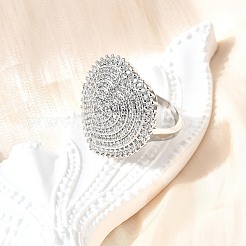 Латунные микро проложить манжеты кольца кубического циркония RJEW-V007-06P