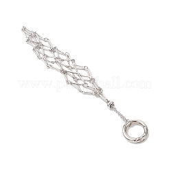 Подвесной мешочек из нержавеющей стали 304 в технике макраме с пустым держателем для камней&nbsp;AJEW-JB01415-02