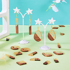 Большие подвески из смолы и ореха&nbsp;RESI-KS0001-04