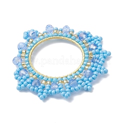 Подвески в виде венков из стеклянных бисеров&nbsp;PALLOY-MZ01005-03